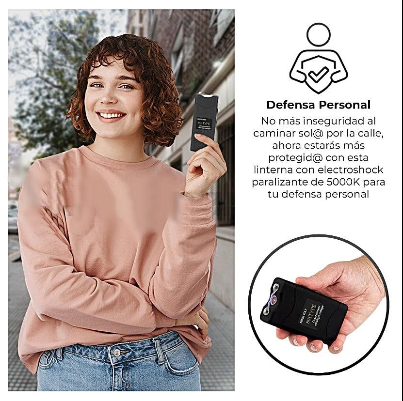 Electroshock Con Linterna Paralizador - Defensa Personal 5000V