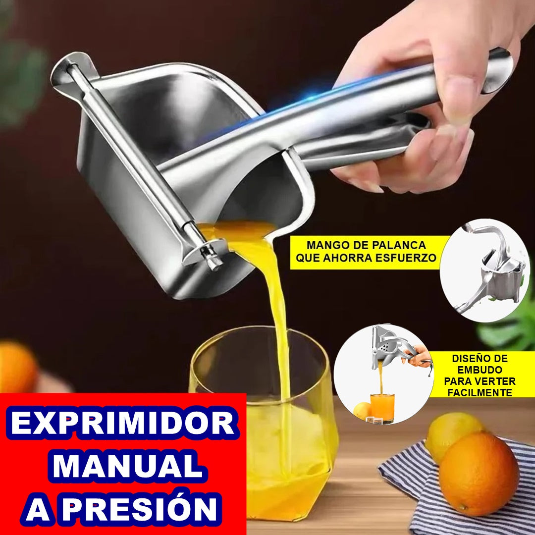 EXPRIMIDOR MANUAL A PRESIÓN DE ACERO INOXIDABLE