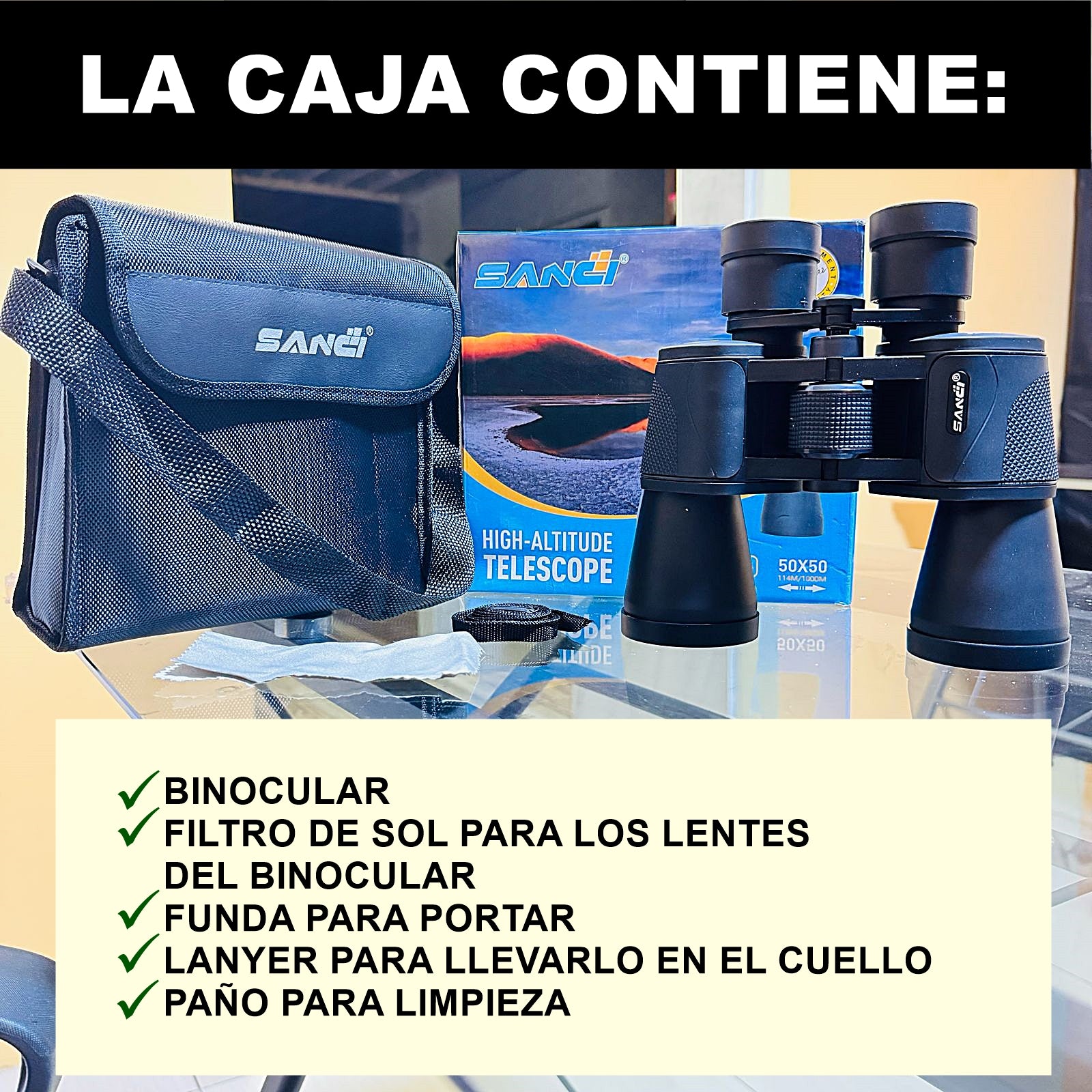 BINOCULAR PROFESIONAL® (VERSIÓN MEJORADA) 50X50 Mayor alcance y claridad