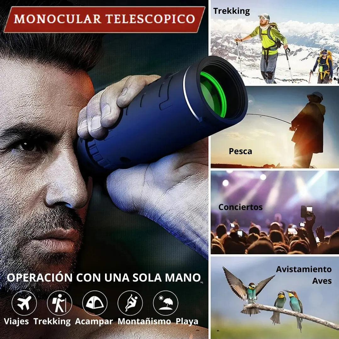 MONOCULAR TELESCÓPICO PRO MAX® TELESCOPIO VERSION MEJORADA LARGO ALCANCE 10X42