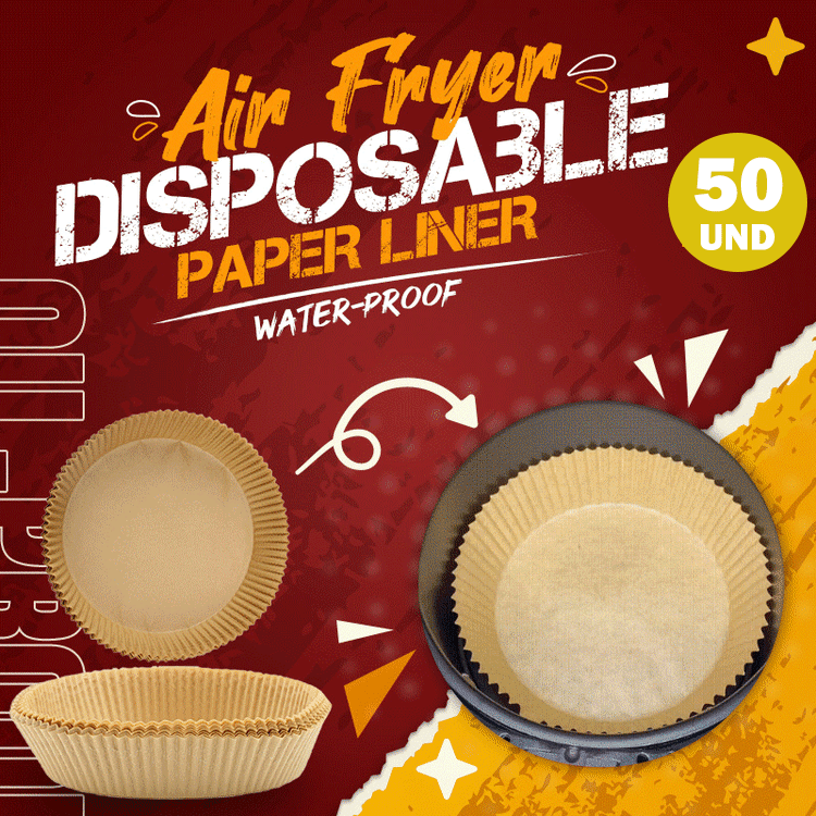 Tradineur - Pack de 20 moldes redondos de papel para freidora de aire,  antiadherentes, aptos para uso alimentario, libres de BPA